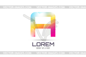 Logo template. Abstract arrow shape and symbol, - vector clipart