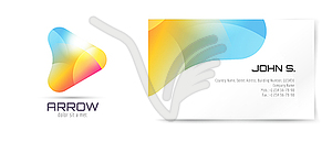 Arrow logo and business card template. Abstract - vector image