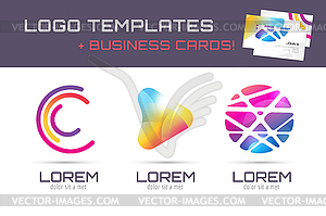 Logo and business card template. Abstract arrow - vector clipart