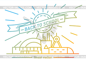 Back to school. Education, books, university and - vector clipart