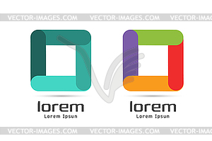 Square abstract logo template. Corner geometric - vector clipart