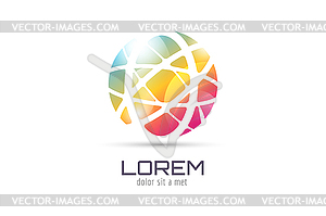 Globe abstract logo template. Circle round shape an - vector clip art