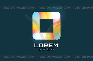 Square abstract logo template. Corner geometric - vector image