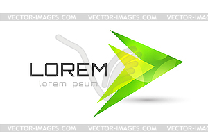 Arrow abstract logo template. Web or app symbol, - vector clip art