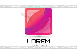 Abstract quare logo template. Corner geometric shape - vector image