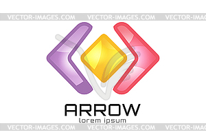 Arrow abstract logo template. Web or app symbol, - vector clipart