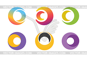 Circle ring logo design set. Abstract flow icon - vector image