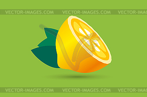 Lime or lemon fruit slice. Lemonade juice logo - vector clip art