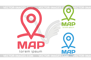 Map p logo icon template. Travel logo, marker shape - vector clip art