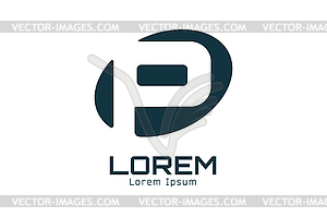 Abstract P character logo icon template. Power - vector clipart
