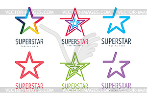 Star logo icon template set. Leader, boss, winner, - vector image