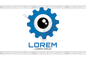 Gear logo icon template. Machine, progress, teamwork - stock vector clipart