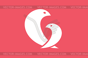 Two birds logo icon template. Mother and child - royalty-free vector image
