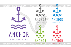 Anchor logo icon. Sea, vintage or sailor and sea - vector EPS clipart
