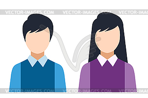 Man and woman silhouette icons - vector clipart