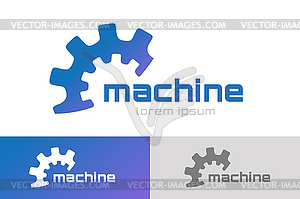 Gear logo icon template. Machine, progress, teamwork - royalty-free vector image