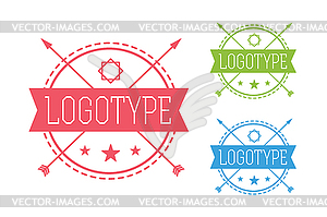 Hipster modern circle thin style logo - vector clip art