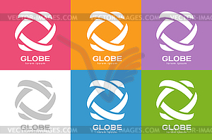 Technology orbit web rings logo - vector image