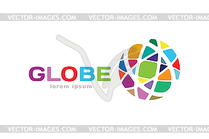 Abstract earth logo. Globe logo icon - vector clipart