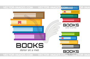 Установить Книги логотип иконки. Продажа фон - иллюстрация в векторе