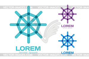 Rudder navigation icon logo. Navigation symbol - vector image