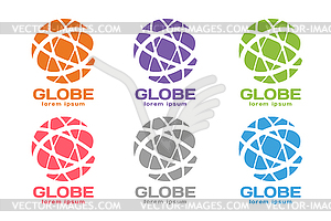 Abstract earth logo. Globe logo icon - color vector clipart