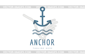 Anchor logo icon. Sea, sailor symbols - vector clipart