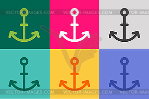 Anchor logo icon. Sea, sailor symbols - vector image