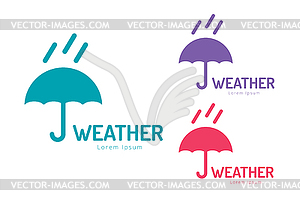 Зонтик цвета логотип - изображение в векторе