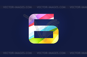 Six 6 letter logo icon symbol - vector clip art