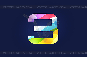 Three 3 letter logo icon symbol - vector image