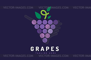 Grapes logo icon - vector image