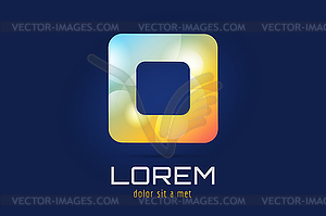 Square icon abstract logo template - vector image