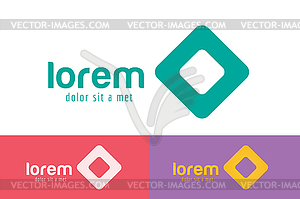 Square icon abstract logo template - vector image