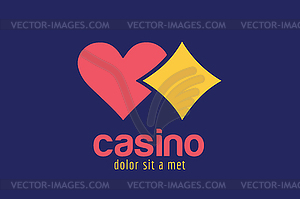 Casino logo icon poker cards or game and money - vector image