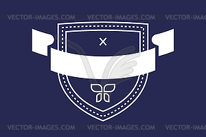 Vintage old style shield icon - vector image