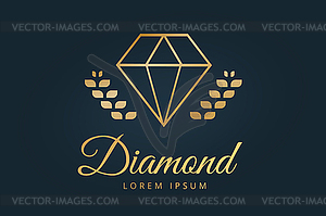 Vintage old diamond logo icon template - vector clip art