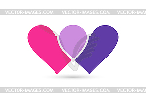 Hearts icon logo together - vector clipart