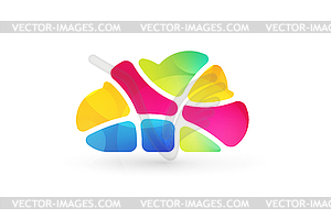 Abstract net cloud logo - vector image