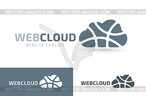 Abstract net cloud logo - vector image