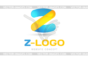 Abstract Z character logo icon template - vector image