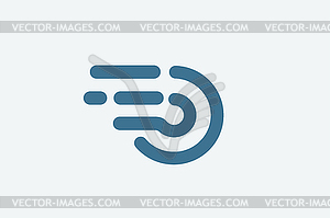 Fast line circle logo - stock vector clipart