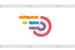 Fast line circle logo - vector image