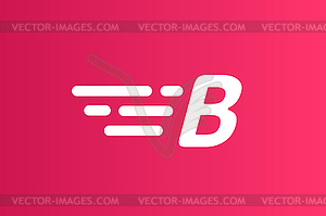 Fast line logo B monogram icon - vector image