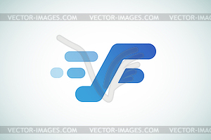 Fast line logo F monogram icon - vector image