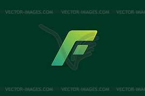 Fast line logo F monogram icon - vector clipart