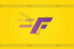 Fast line logo F monogram icon - vector image