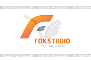 Фокс или лев абстрактный логотип шаблон лицо - изображение в векторном формате
