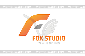 Fox or lion abstract face logo template - vector clip art