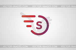 Fast line circle logo S rings monogram - vector image